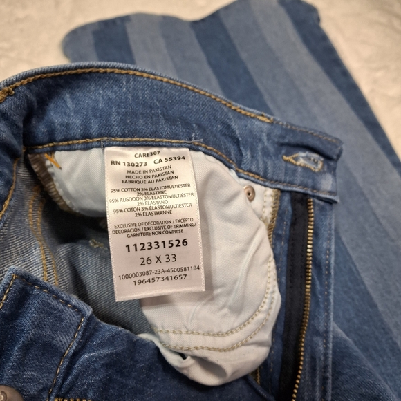 Lee Hits Of Blue Striped Flare High Rise Jeans  Women Size 26 - Picture 12 of 16